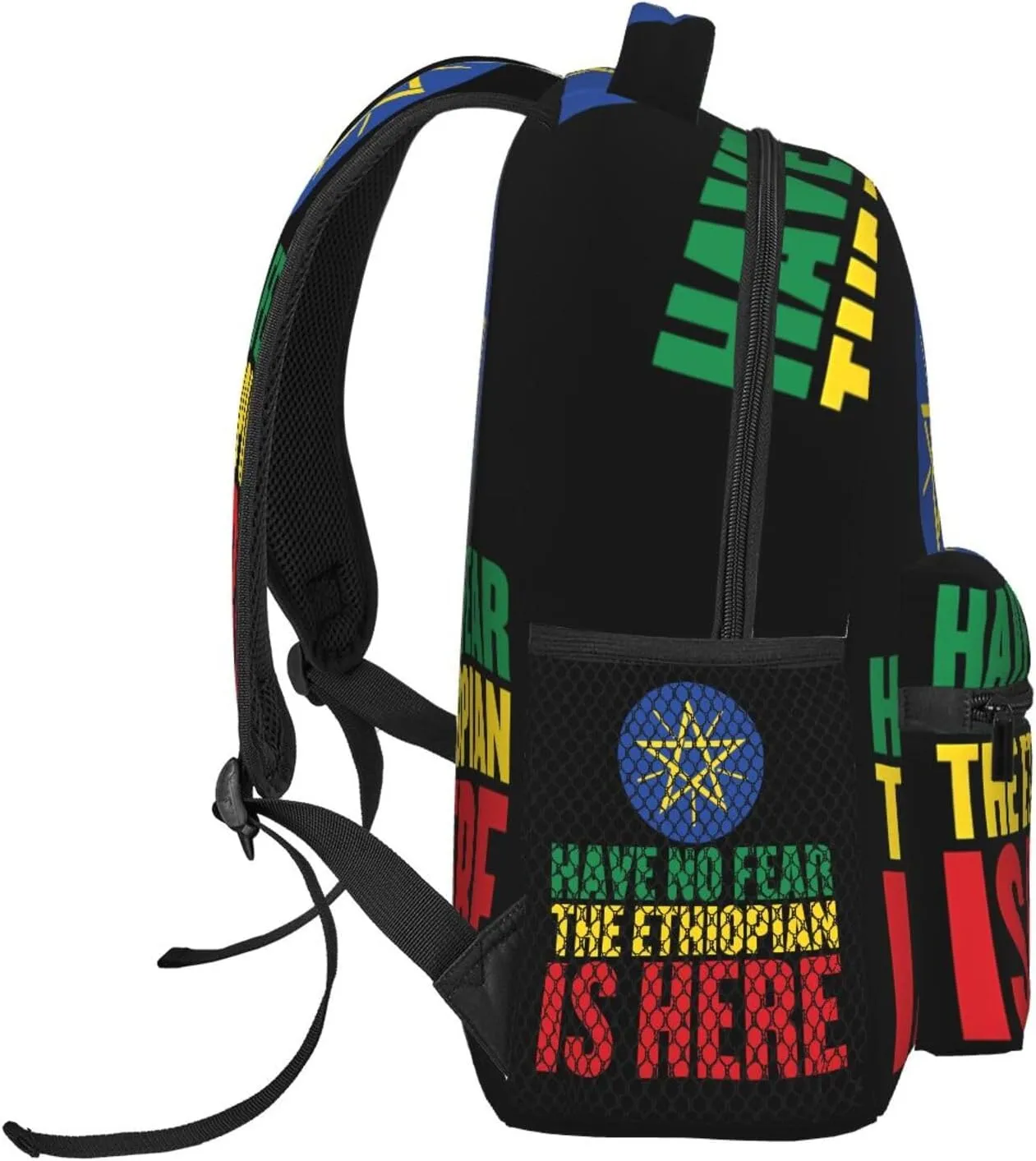 Ethiopia Flag The Ethiopian Is Here Backpack Casual Laptop Backpack Double Shoulder Bag Lightweight Backpack For Women Men Travel