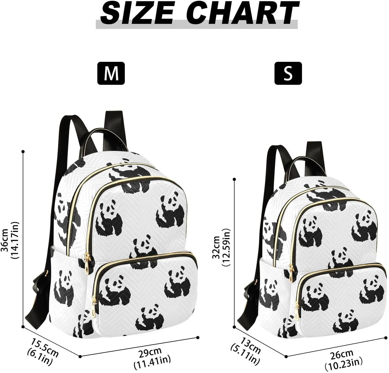 Exnundod Ink Painting Pandas Mini Backpack Purse for Women, Asian Chinese Art Travel Backpack Fashion Backpack Lightweight Shoulder Bag Small Casual Daypack, Small