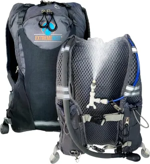 ExtremeMIST Hydration Backpack – Personal Water Mister & Drinking Backpack | 2 Liter Water Reservoir | Keep Cool & Hydrated for Hiking, Cycling, Running, Climbing, & Biking (Gray, Small - Large)