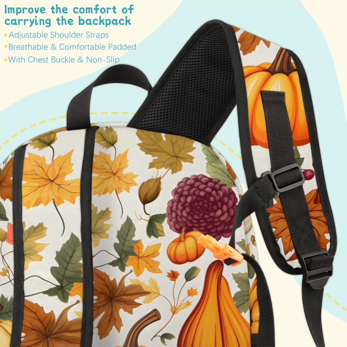 Fall Carry on Travel Backpack for Women Men Water resistant Lightweight Rucksack Backpack for Weekender Casual Work Hiking Pumpkin Autumn Harvest