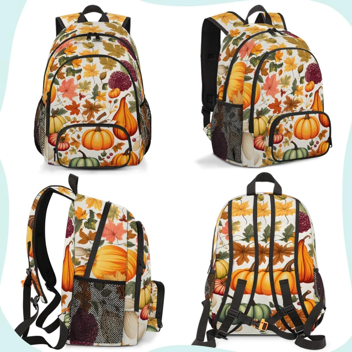 Fall Carry on Travel Backpack for Women Men Water resistant Lightweight Rucksack Backpack for Weekender Casual Work Hiking Pumpkin Autumn Harvest