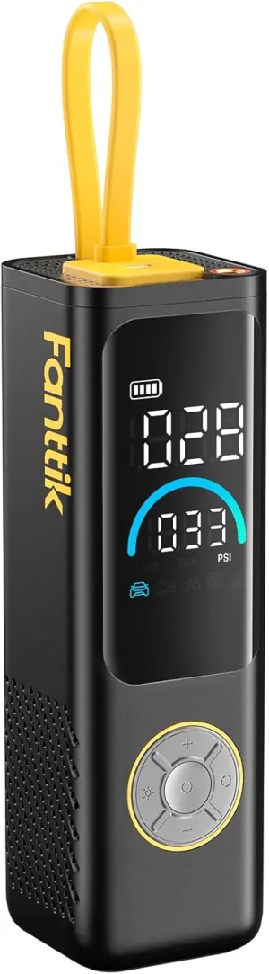 Fanttik X9 APEX Portable Air Compressor for Car Tires, 35s Fast Inflation, 150PSI Cordless Tire Inflator with Light and Power Bank, Suitable for SUV, Sedan, Motorcycle, Bike, Ball