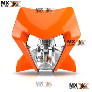 Farol de Led Completo com Carenagem Laranja para KTM 2T EXC / 4T EXCF 150 a 500 2024
