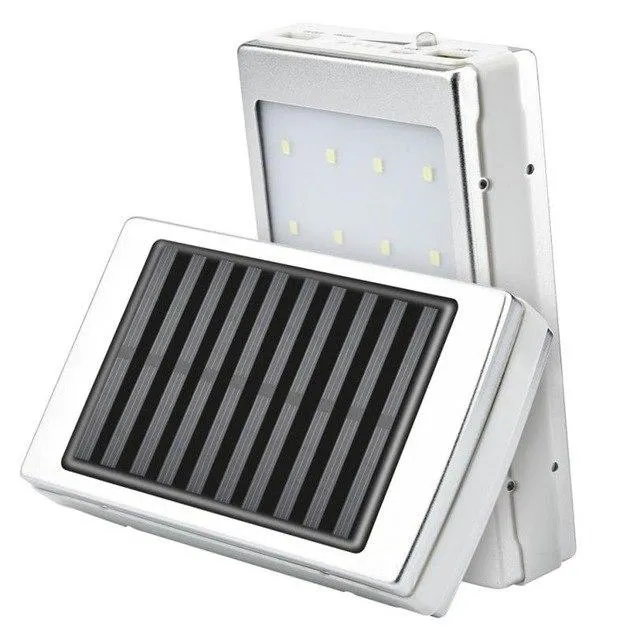 Fashion Solar LED Portable Dual USB Power Bank 5x18650 External Battery Charger DIY Box Case Power Bank kit with LED Light