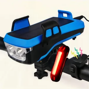 Fay Bless 5 in 1, Solar Bike Light with Phone Holder, Horn