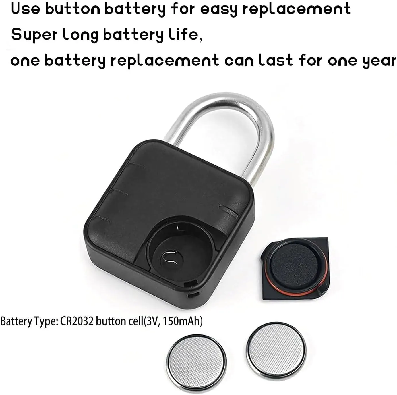 Fingerprint Padlock, Locker Lock, Keyless Biometric Padlock Outdoor Fingerprint Lock Combination Gate Locks for Gym Storage USB Rechargeable - Black Waterproof