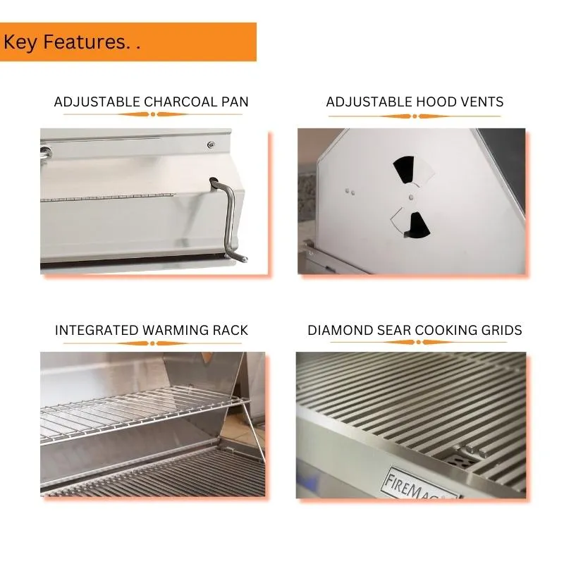 Fire Magic 30" Stainless Steel Built-In Charcoal Grill
