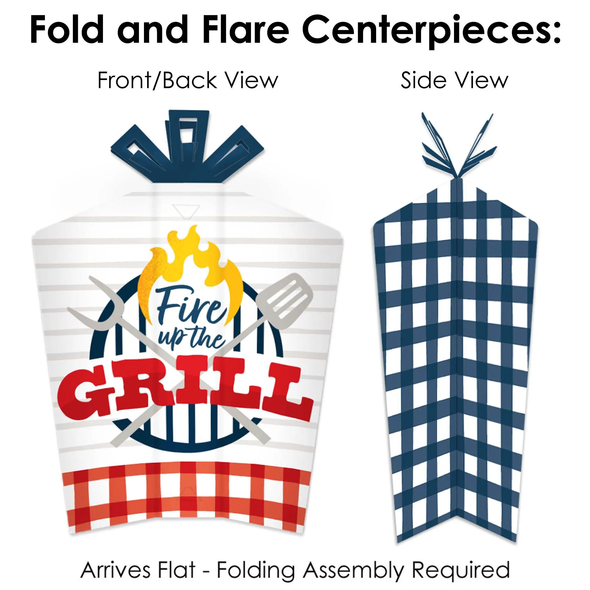 Fire Up the Grill - Summer BBQ Picnic Party Decor and Confetti - Terrific Table Centerpiece Kit - Set of 30