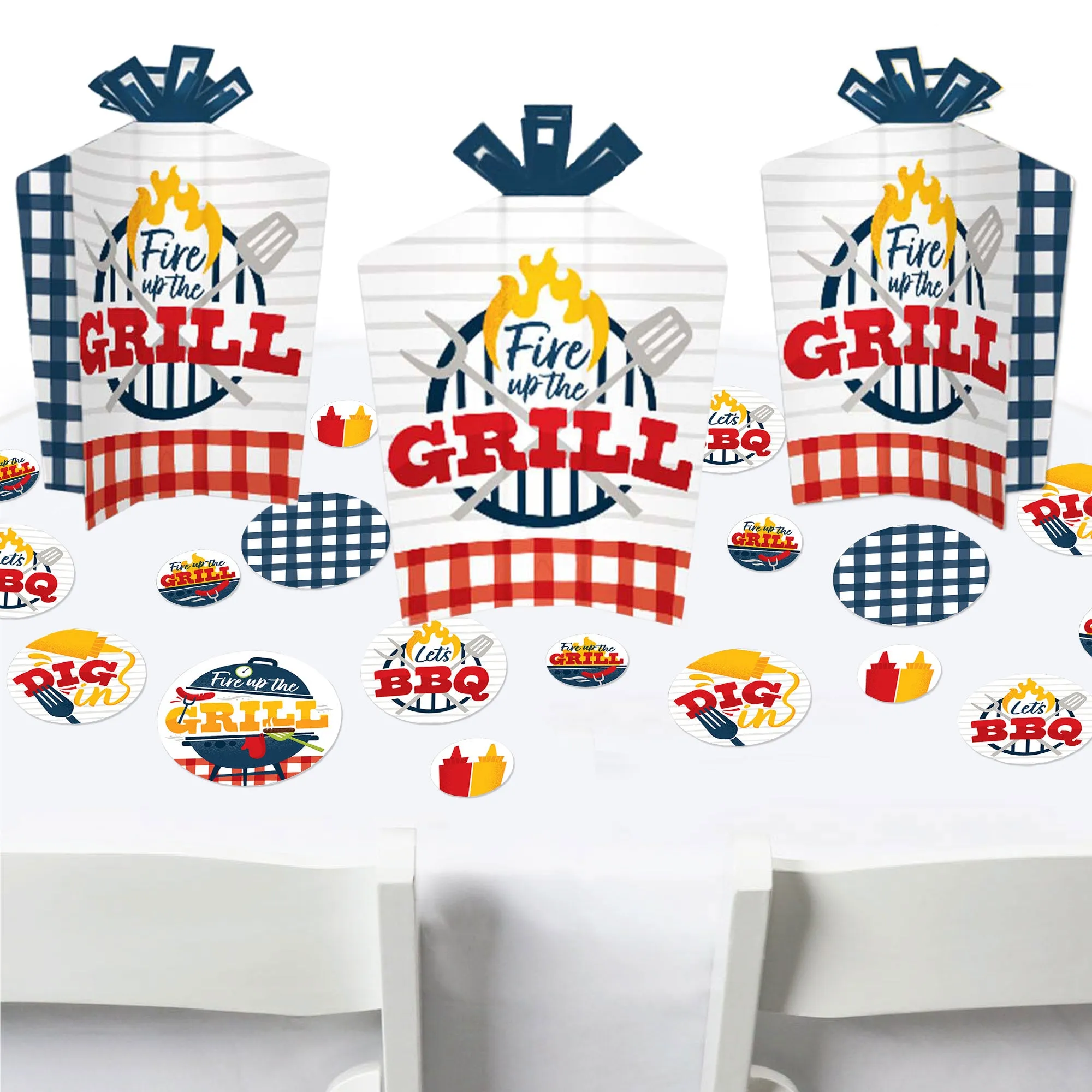 Fire Up the Grill - Summer BBQ Picnic Party Decor and Confetti - Terrific Table Centerpiece Kit - Set of 30