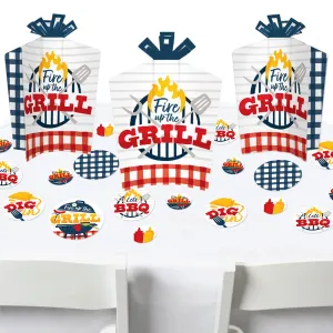 Fire Up the Grill - Summer BBQ Picnic Party Decor and Confetti - Terrific Table Centerpiece Kit - Set of 30