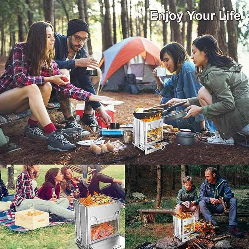 Foldable BBQ Grill for Outdoor Camping