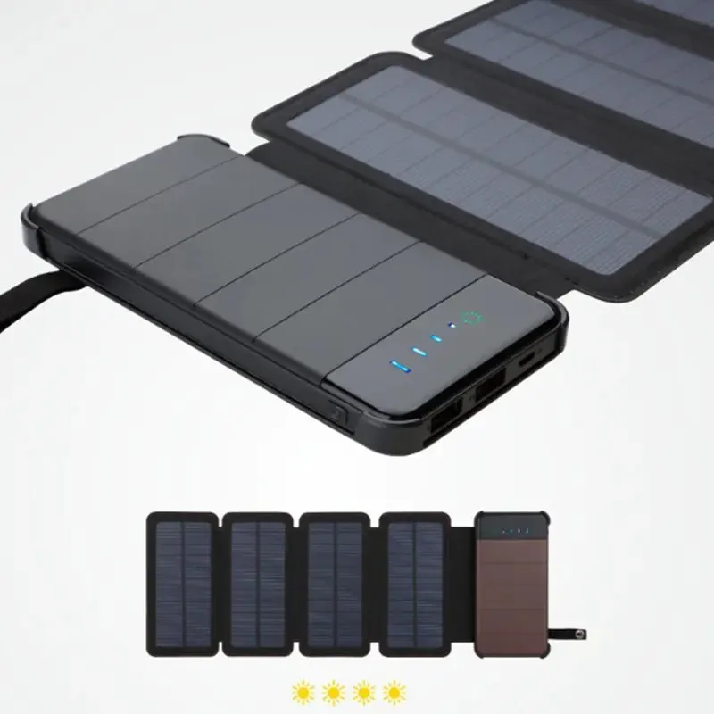 Foldable Solar Power Bank with Detachable Design