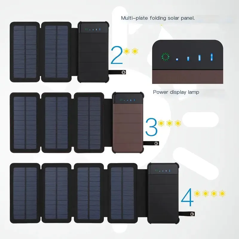 Foldable Solar Power Bank with Detachable Design