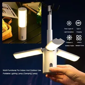 Folding Camping Lantern Rechargeable Hanging Tent Lights 3 Light Mode Portable Outdoor Emergency Hiking Fishing Collapsible Lamp