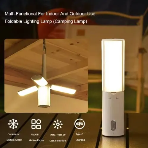 Folding Camping Lantern Rechargeable Hanging Tent Lights 3 Light Mode Portable Outdoor Emergency Hiking Fishing Collapsible Lamp