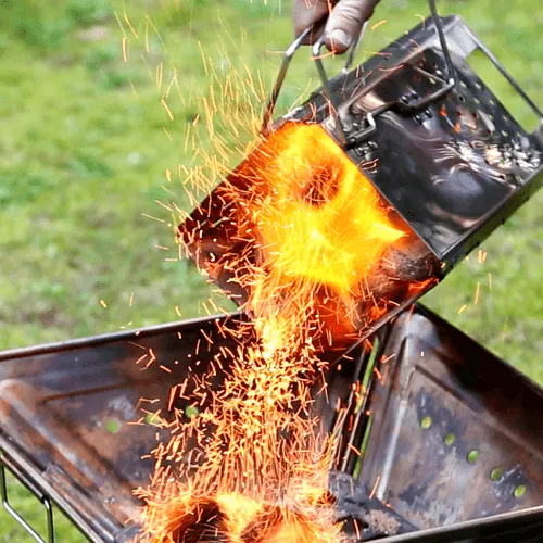 Folding Charcoal Starter and BBQ Bead starter