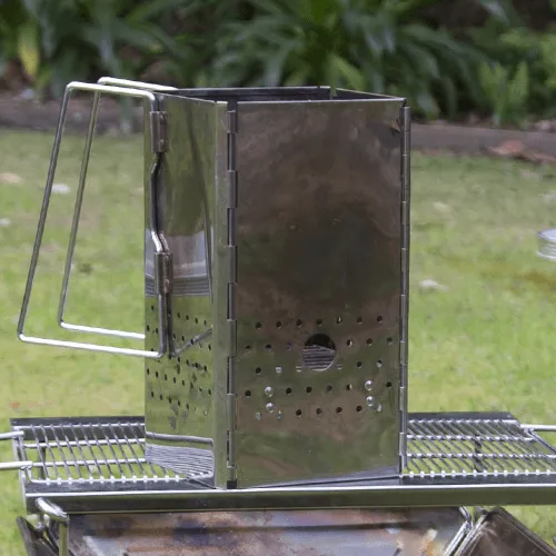 Folding Charcoal Starter and BBQ Bead starter