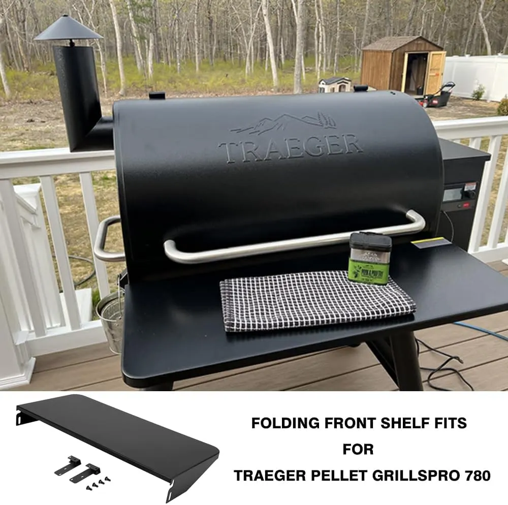 Folding Front Shelf for Traeger Pro 780, Ironwood 885 Pellet Grills, Grill Accessory BAC442