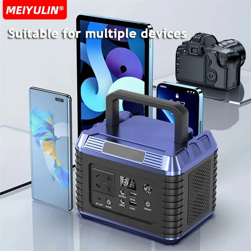 For Outdoor Portable 300W Power Station USB C DC Fast Charging 220V Emergency External Spare Battery Solar Generator For Camping