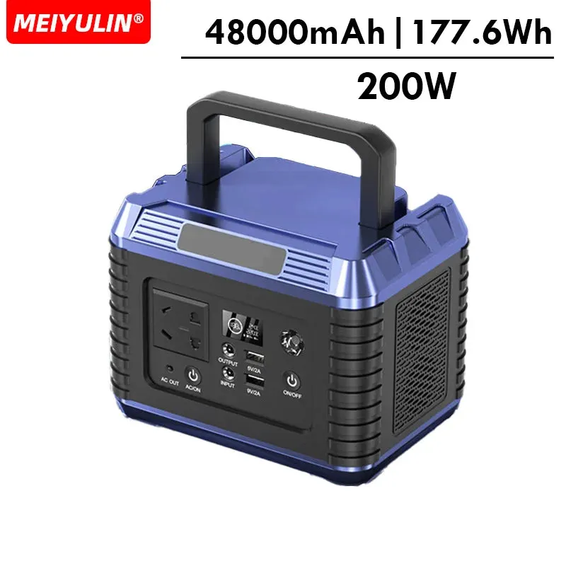 For Outdoor Portable 300W Power Station USB C DC Fast Charging 220V Emergency External Spare Battery Solar Generator For Camping