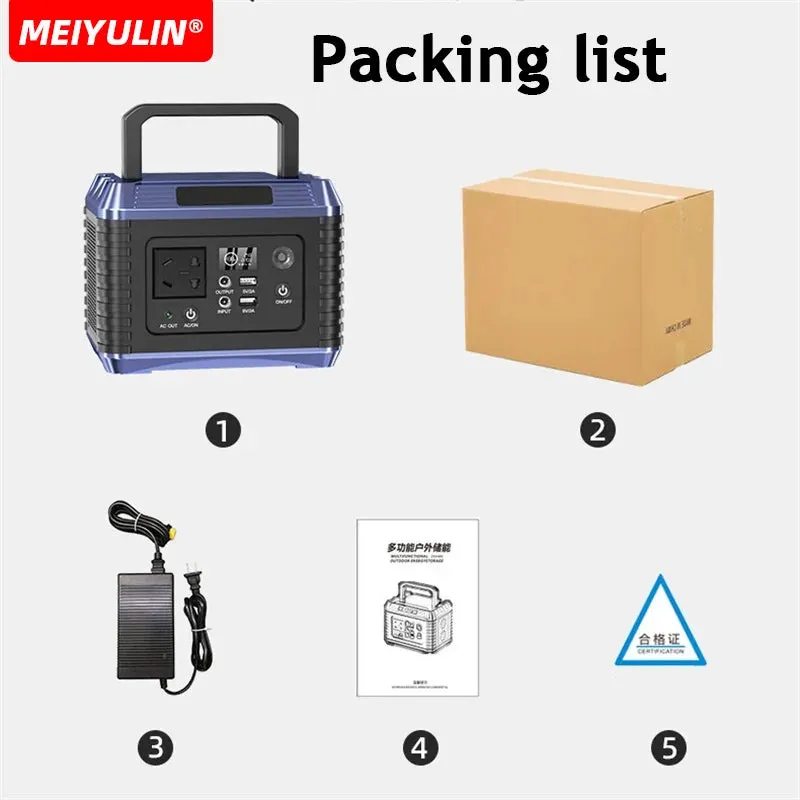 For Outdoor Portable 300W Power Station USB C DC Fast Charging 220V Emergency External Spare Battery Solar Generator For Camping
