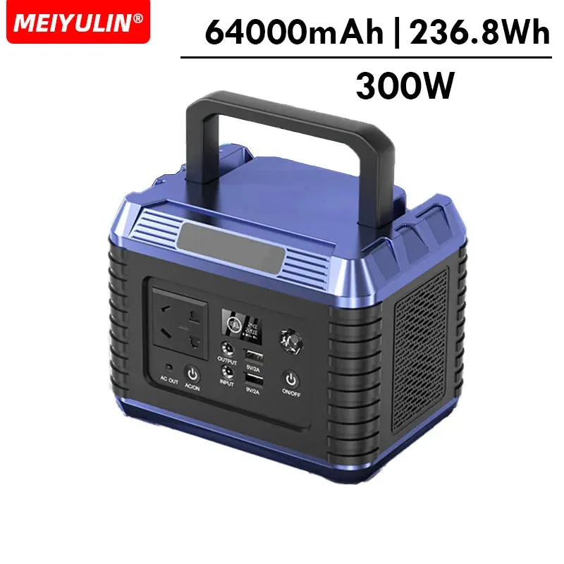For Outdoor Portable 300W Power Station USB C DC Fast Charging 220V Emergency External Spare Battery Solar Generator For Camping