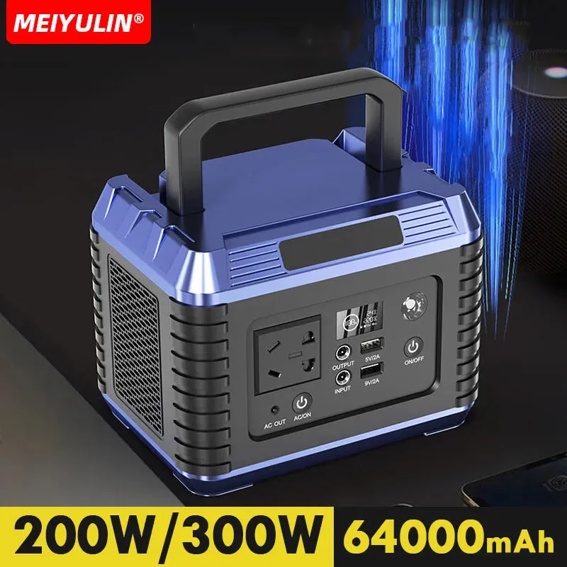 For Outdoor Portable 300W Power Station USB C DC Fast Charging 220V Emergency External Spare Battery Solar Generator For Camping