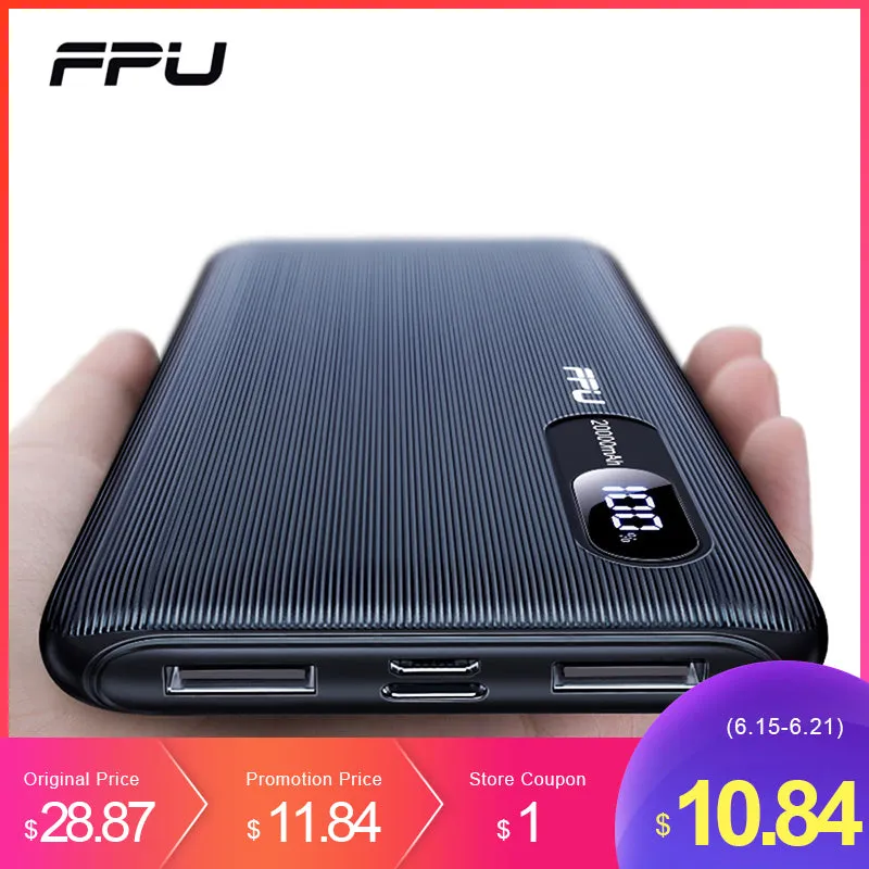 FPU Power Bank 20000mah For Xiaomi For iPhone Portable Powerbank 20000 mah Phone Poverbank Charger Mobile External Battery Pack