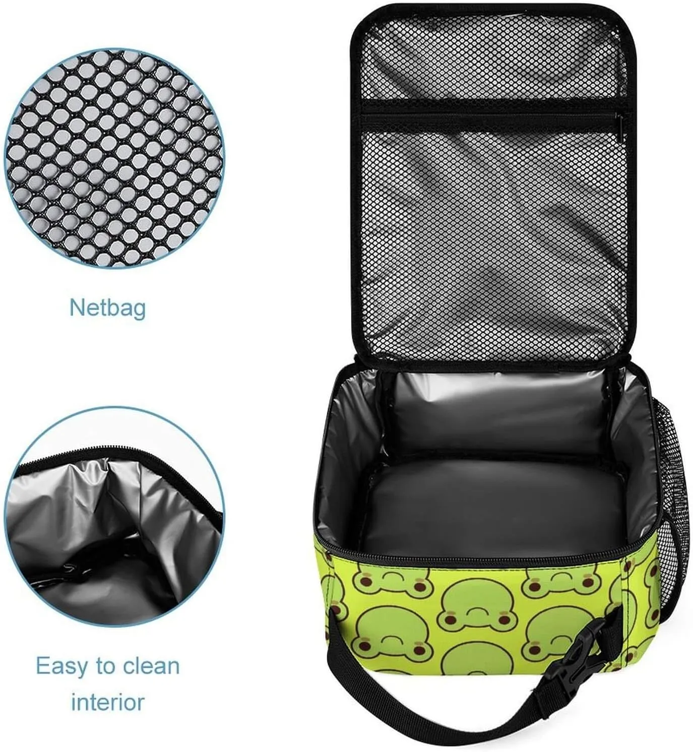 Frog Backpack with Lunch Box & Pencil Case for Kids Girls Boys School, 16 Inch Cute Frogs Bookbag, School Backpack for Students Children, Lightweight, Large Capacity
