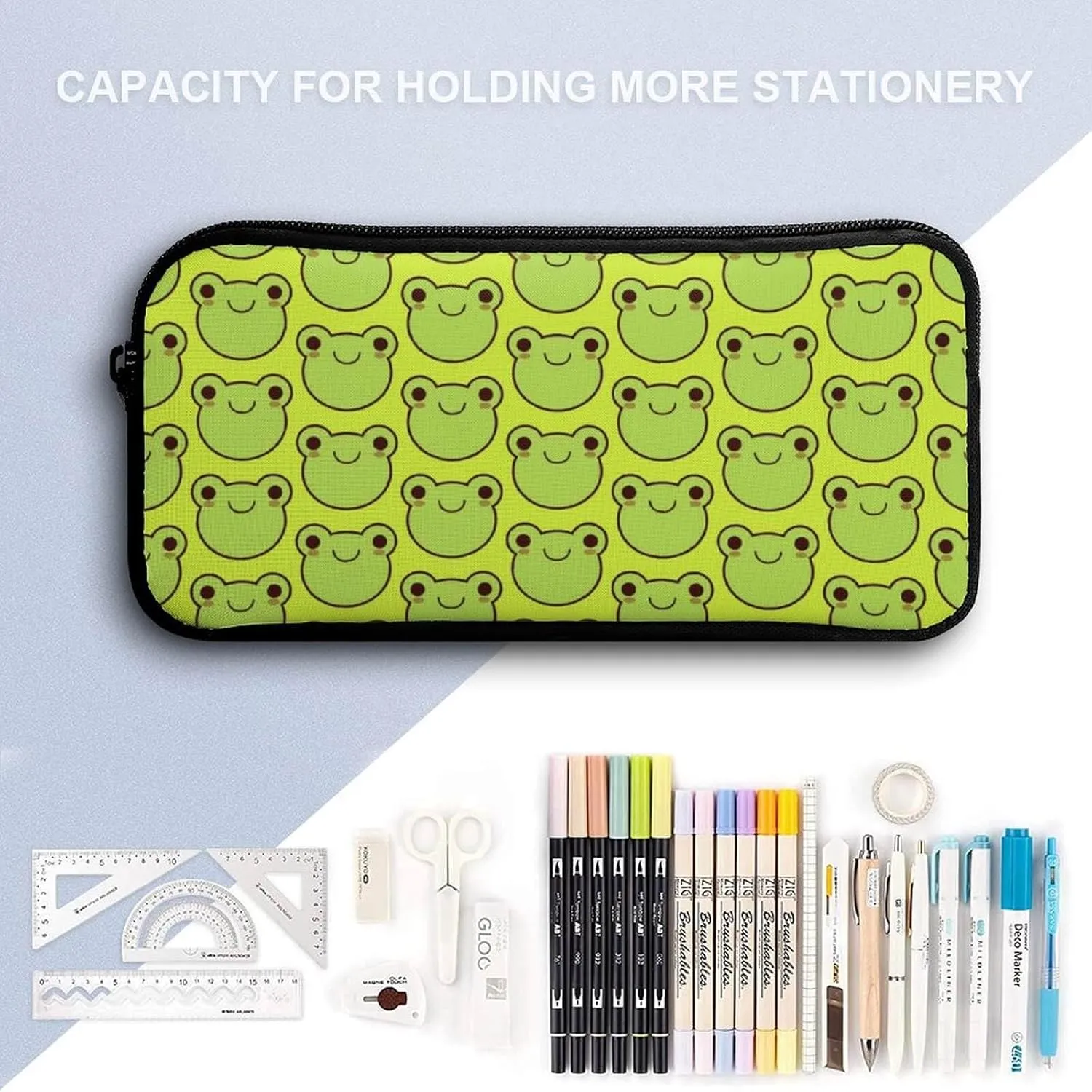 Frog Backpack with Lunch Box & Pencil Case for Kids Girls Boys School, 16 Inch Cute Frogs Bookbag, School Backpack for Students Children, Lightweight, Large Capacity