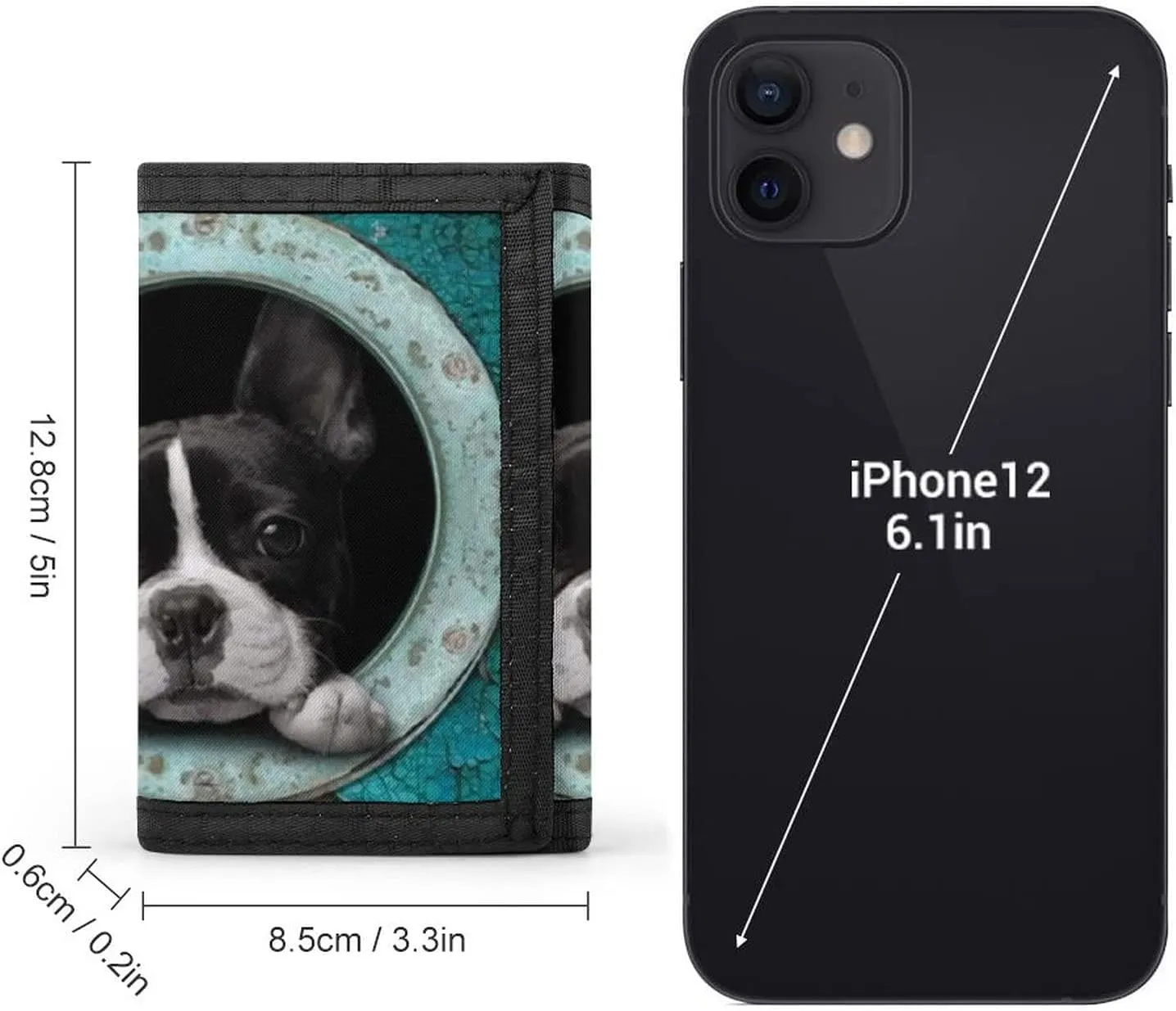 FunnyStar Cute Boston Terrier Trifold Wallets Fashion Purse With 8 Credit Cards Holder & ID Window