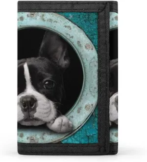 FunnyStar Cute Boston Terrier Trifold Wallets Fashion Purse With 8 Credit Cards Holder & ID Window
