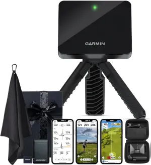 Garmin Approach R10 Portable Golf Launch Monitor | Take Your Game Home or Practice at The Driving Range | Track Metrics, Record Video or Play 43,000  Courses with Signature Series Gift Bundle