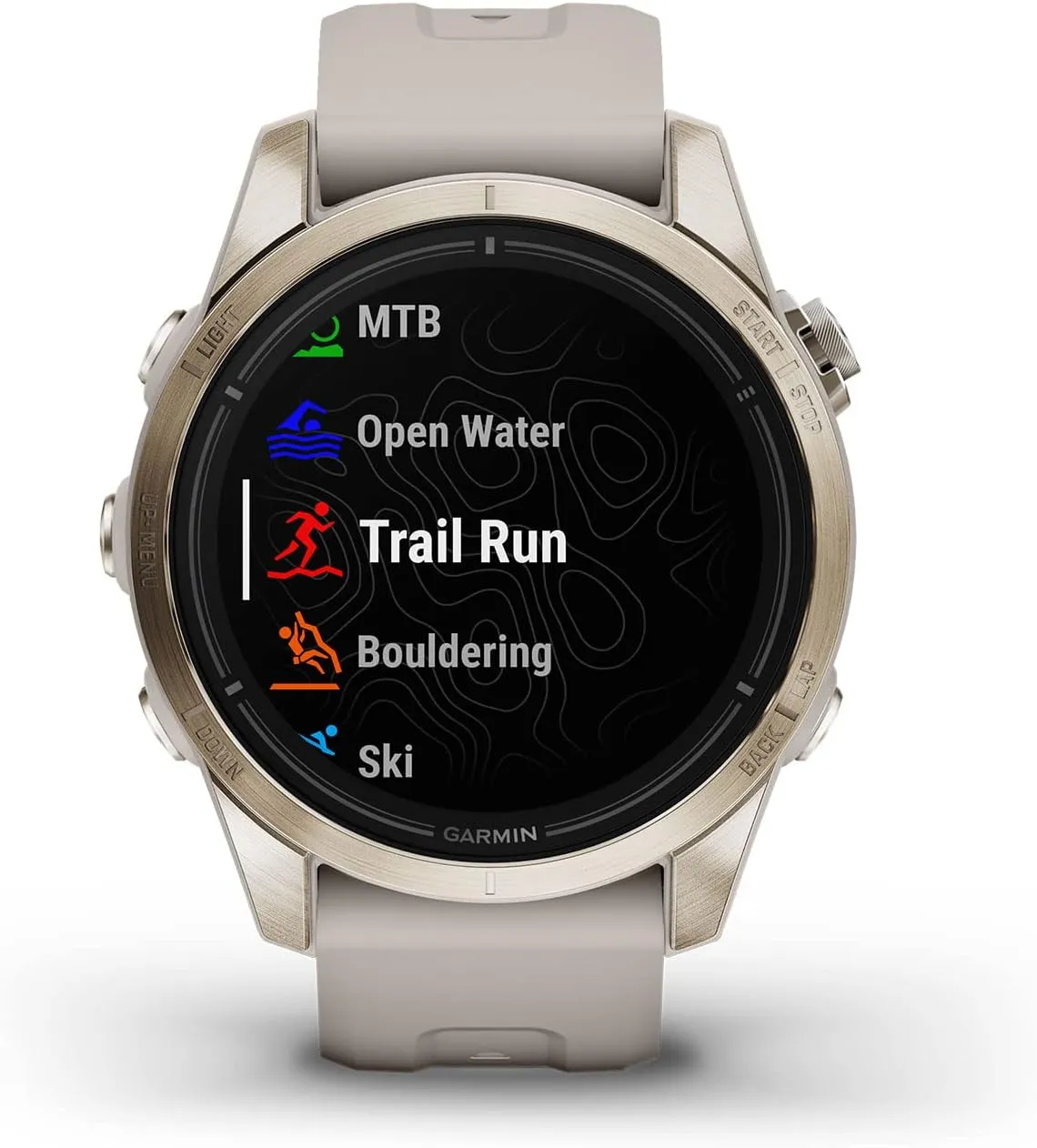 Garmin epix Gen 2 Pro Sapphire Edition, 42mm, Soft Gold/Light Sand | AMOLED Display, High Performance Smartwatch, Advanced Training Technology, Built-in Flashlight with Signature Power Bundle