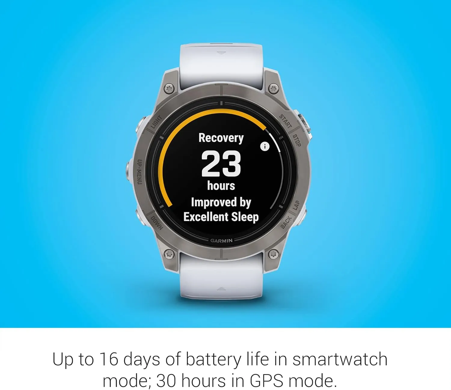 Garmin epix Gen 2 Pro Sapphire Edition, 47mm, Titanium/Whitestone | AMOLED Display, High Performance Smartwatch, Advanced Training Technology, Built-in Flashlight with Signature Power Bundle