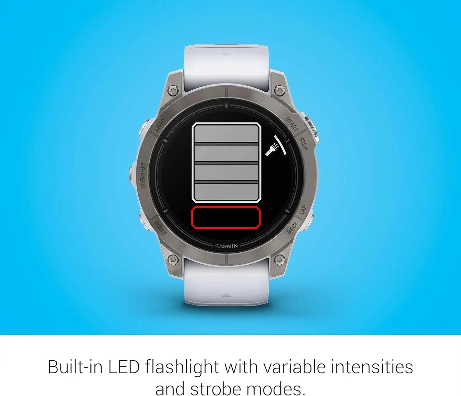 Garmin epix Gen 2 Pro Sapphire Edition, 47mm, Titanium/Whitestone | AMOLED Display, High Performance Smartwatch, Advanced Training Technology, Built-in Flashlight with Signature Power Bundle