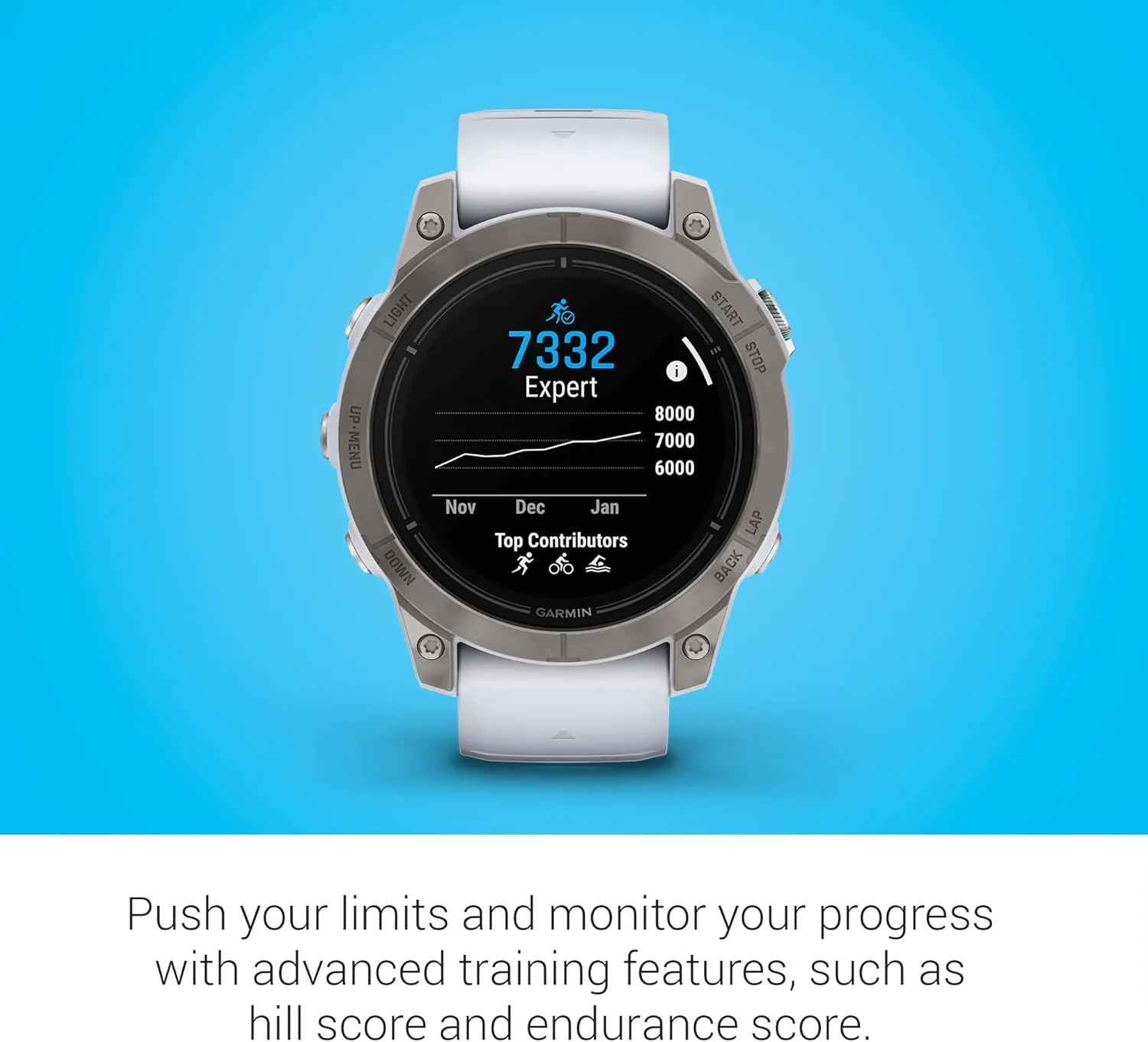 Garmin epix Gen 2 Pro Sapphire Edition, 47mm, Titanium/Whitestone | AMOLED Display, High Performance Smartwatch, Advanced Training Technology, Built-in Flashlight with Signature Power Bundle
