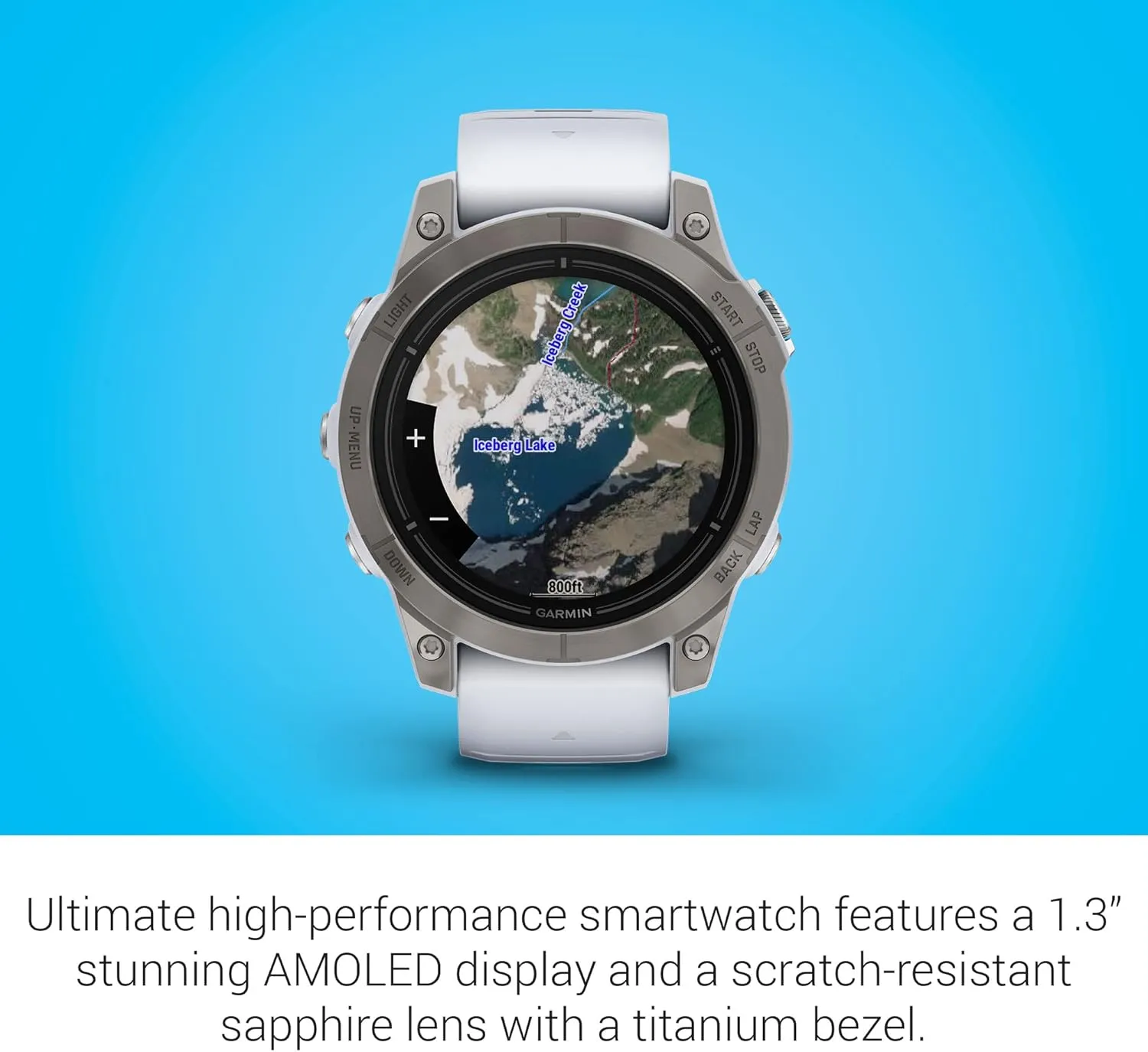 Garmin epix Gen 2 Pro Sapphire Edition, 47mm, Titanium/Whitestone | AMOLED Display, High Performance Smartwatch, Advanced Training Technology, Built-in Flashlight with Signature Power Bundle