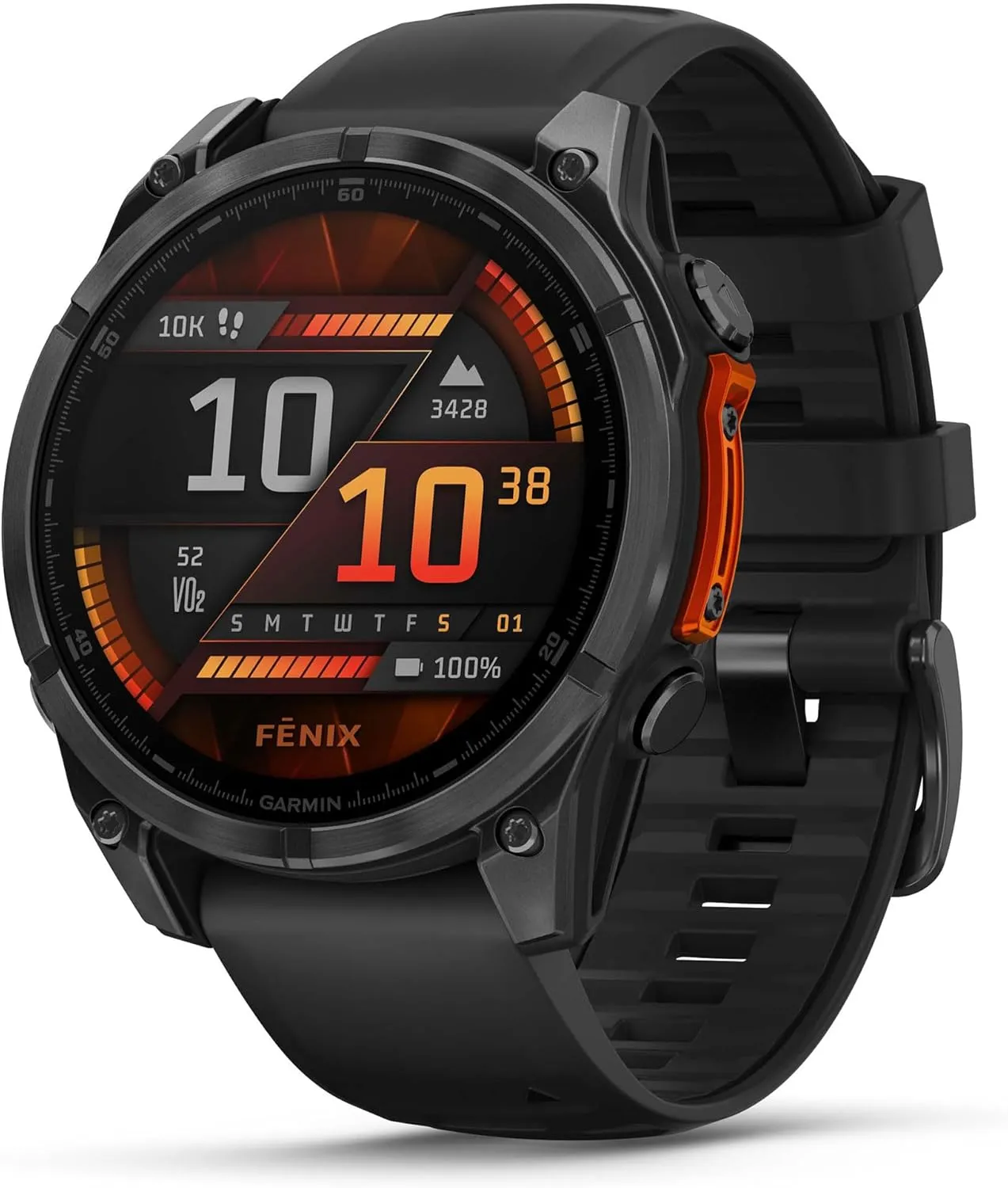 Garmin Fenix 8 AMOLED (47mm, Slate Gray/Black) Multisport GPS Smartwatch Gift Box Bundle - 1.4" Touchscreen, Built-in LED Flashlight with PlayBetter Charger, Screens, Adapter, Case