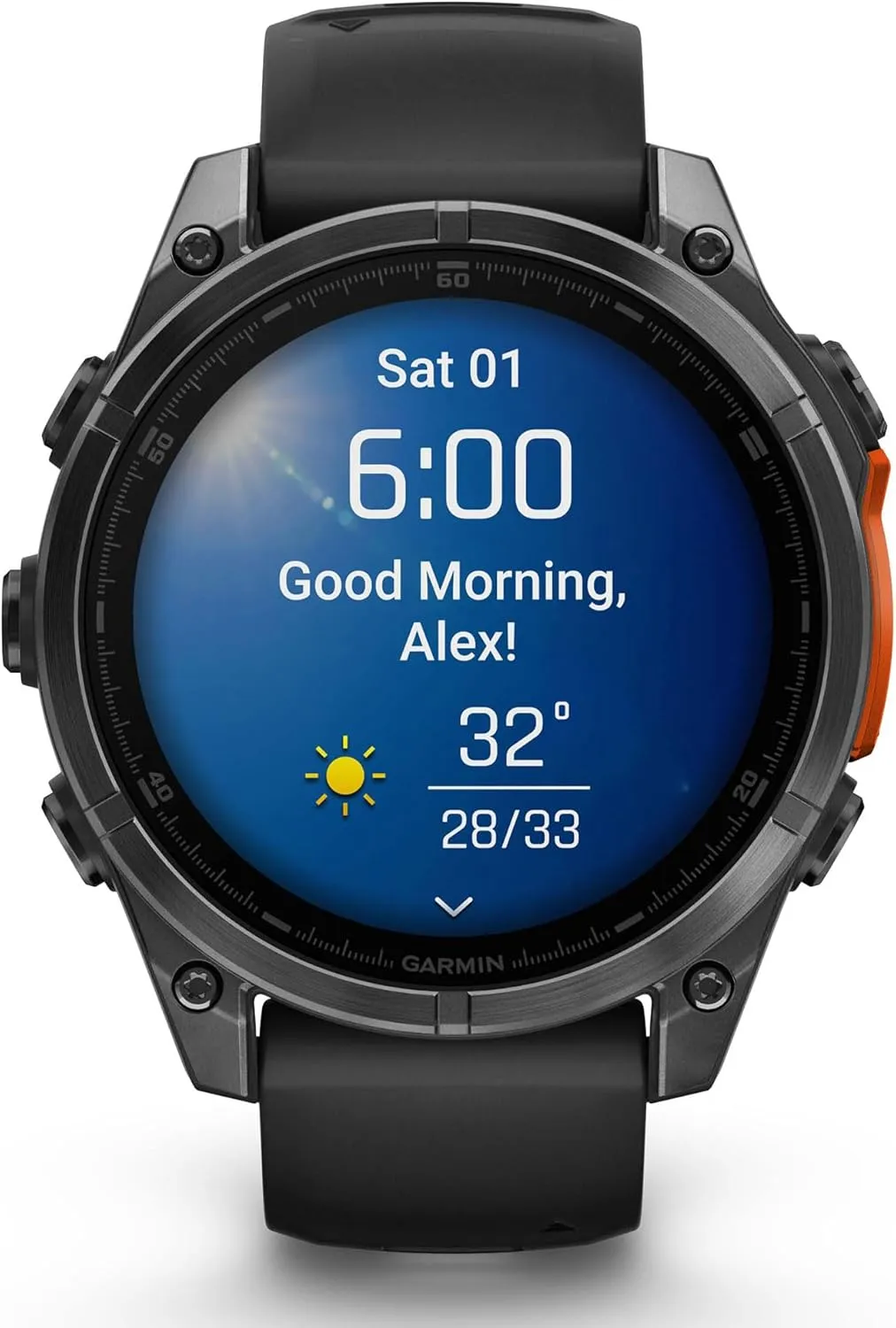 Garmin Fenix 8 AMOLED (47mm, Slate Gray/Black) Multisport GPS Smartwatch Gift Box Bundle - 1.4" Touchscreen, Built-in LED Flashlight with PlayBetter Charger, Screens, Adapter, Case