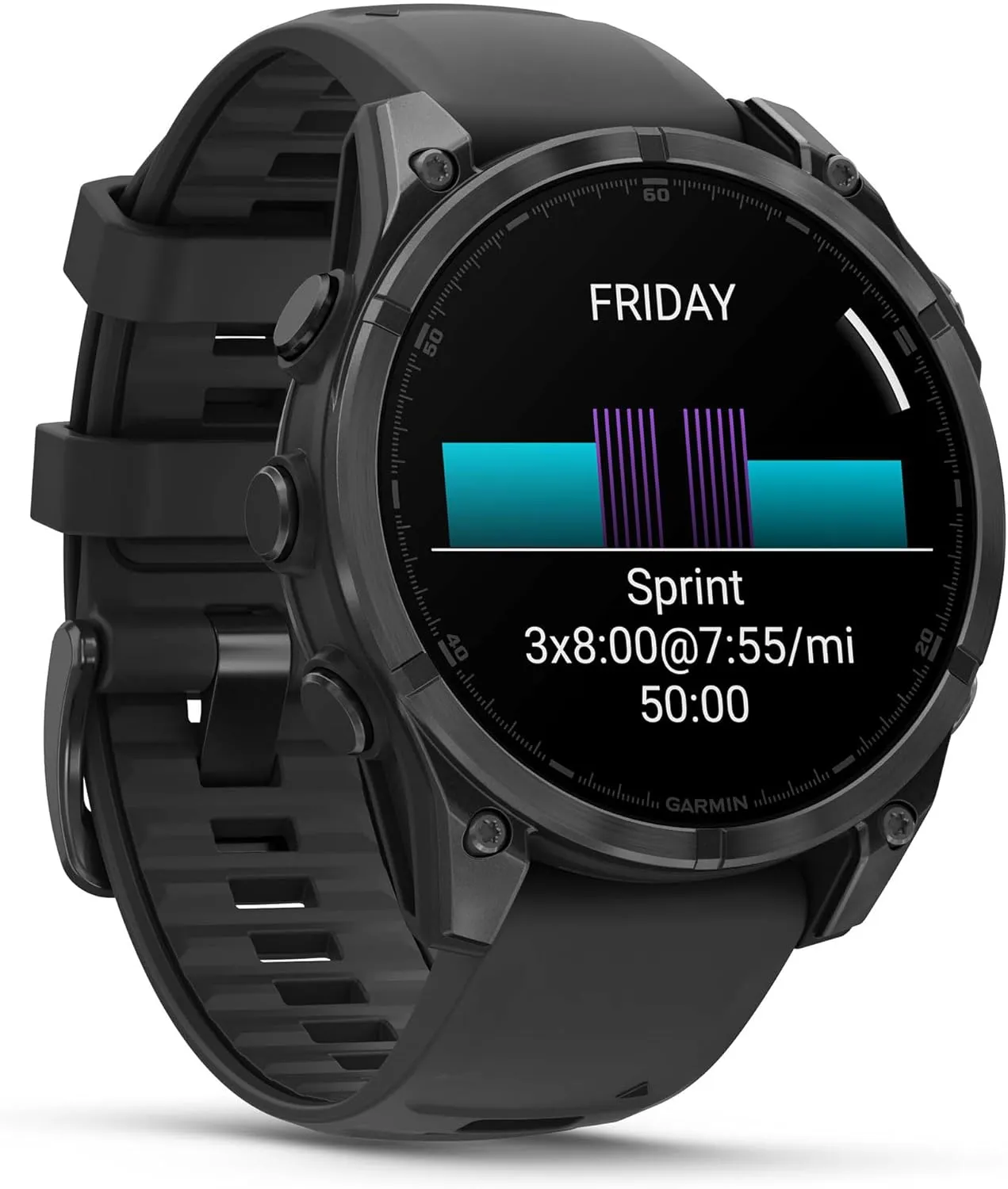 Garmin Fenix 8 AMOLED (47mm, Slate Gray/Black) Multisport GPS Smartwatch Gift Box Bundle - 1.4" Touchscreen, Built-in LED Flashlight with PlayBetter Charger, Screens, Adapter, Case