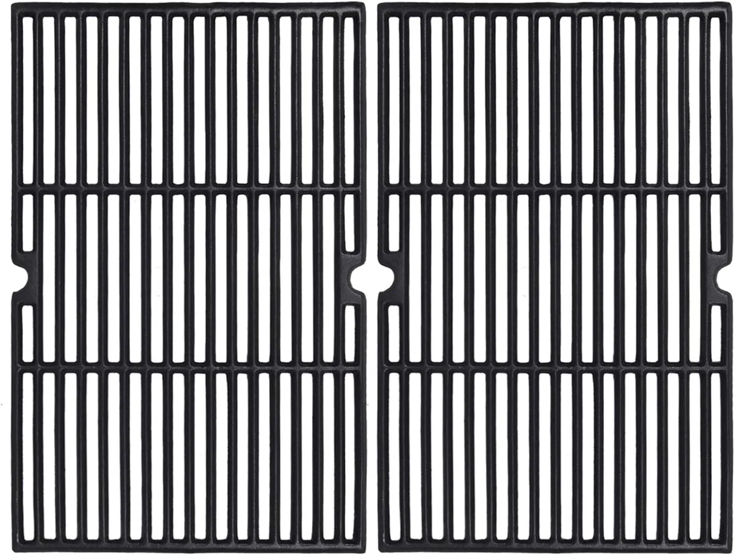 GGC 19 1/4 Inch Grill Grate Replacement for Charmglow BBQ Grillware Nexgrill Weber Jenn-Air Others, 2 PCS Porcelain Coated Cast Iron Cooking Grid (12 3/8" x 19 1/4" for Each)