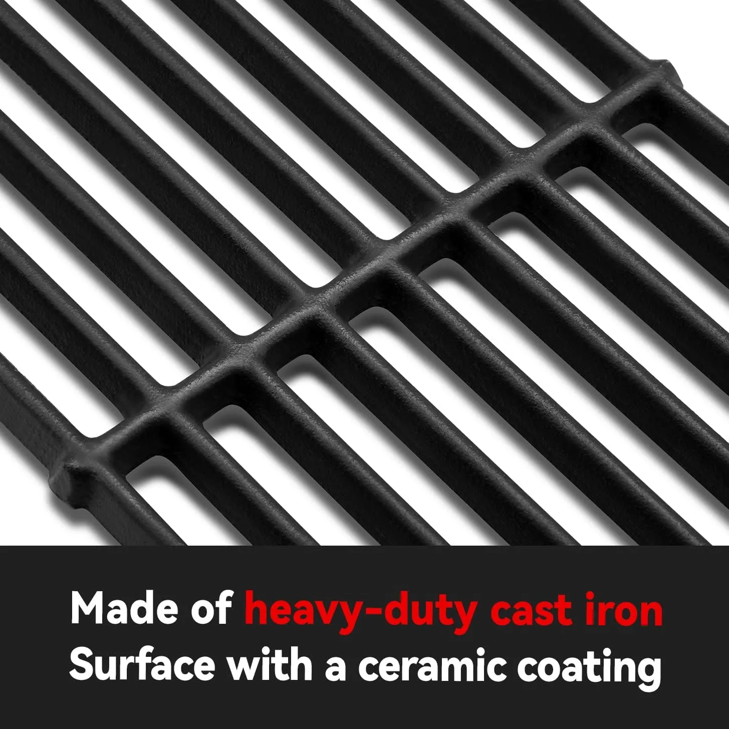 GGC Grill Grates Replacement for Chargriller 3001, 5050, 3008, 3030, 3725, 4000, 5252, King Griller 3008, 5252 and Others, 3 PCS Cast Iron Cooking Grid Grates(19 3/4" x 6 3/4" Each)