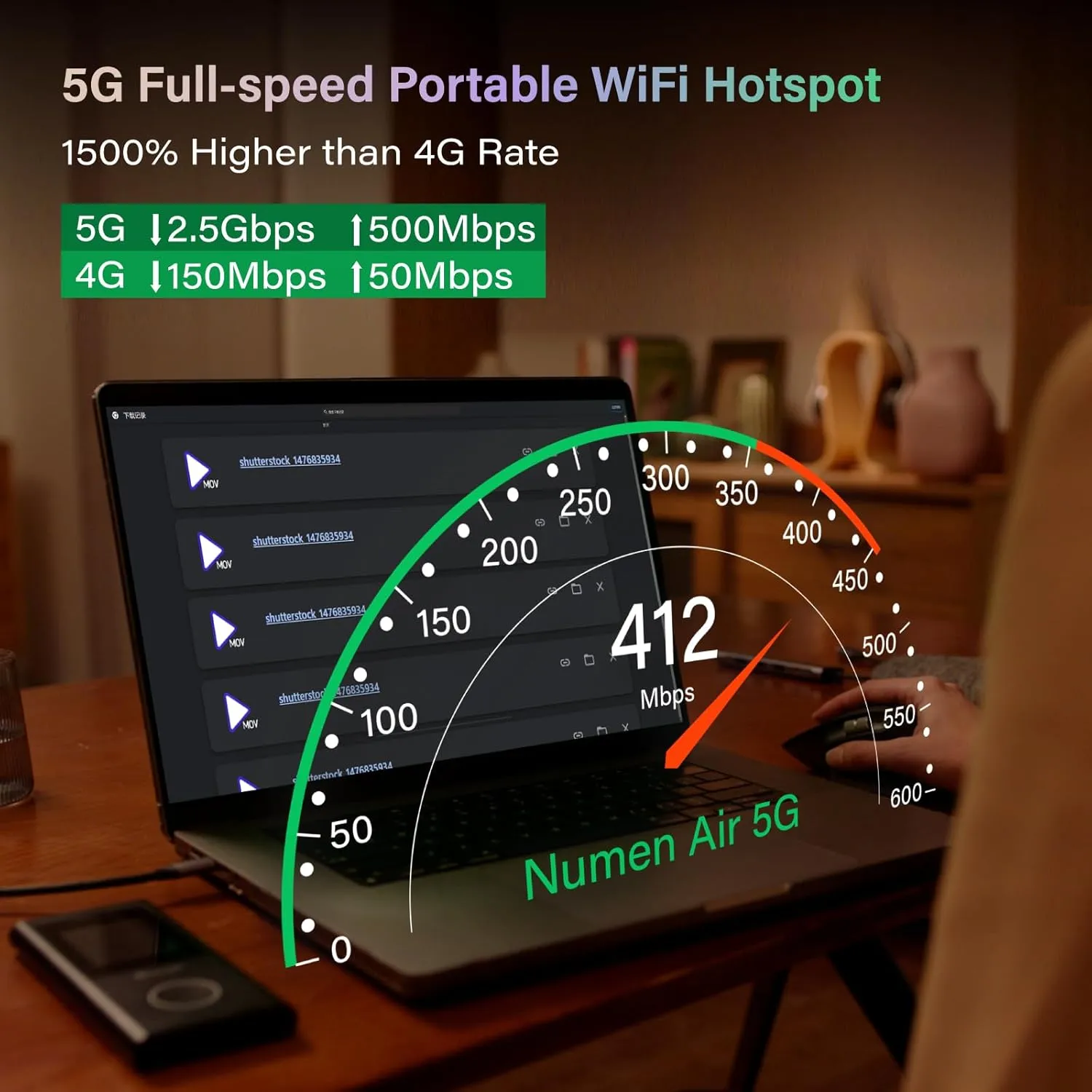 GlocalMe Numen Air 5G Mobile Hotspot, Portable WiFi Hotspot for Travel in 200  Countries, Ultra High Speed Hotspot Device with Global 1.1GB Data, No SIM Card Required, 16 Connected Devices