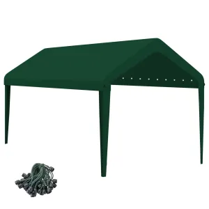 GOTRUTH 10x20 Canopy Replacement Cover, Carport Replacement Canopy Top Cover for 10' x 20' Frame, 800D Heavy Duty Waterproof & UV Protected Car Canopy with Ball Bungees (Frame is not Included) (Green)
