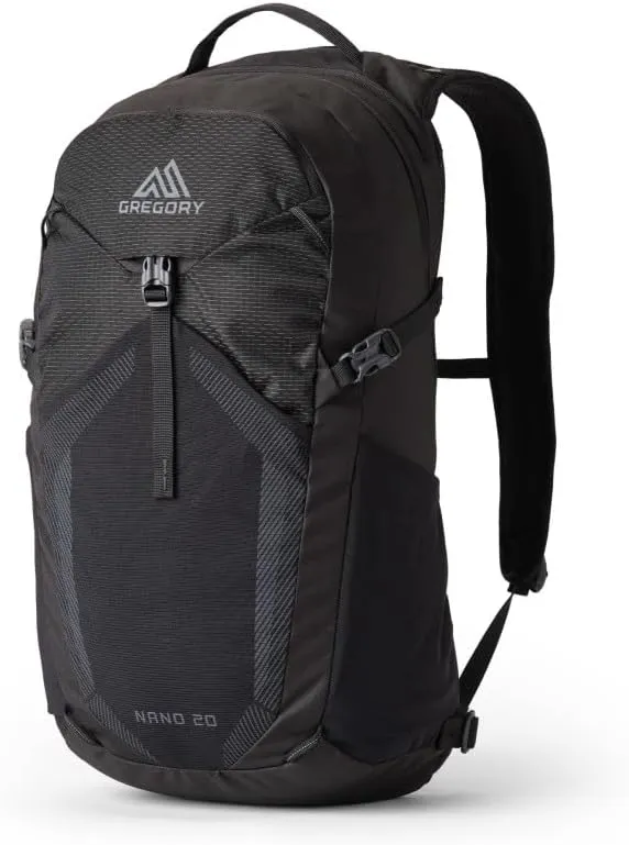Gregory Nano 20L Unisex Day Hiking/Commuter/Active Travel Backpack, Breathable Backpanel, Hydration Port, One Size Fits All, Optic Black