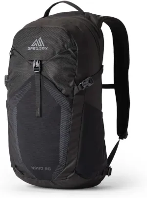 Gregory Nano 20L Unisex Day Hiking/Commuter/Active Travel Backpack, Breathable Backpanel, Hydration Port, One Size Fits All, Optic Black