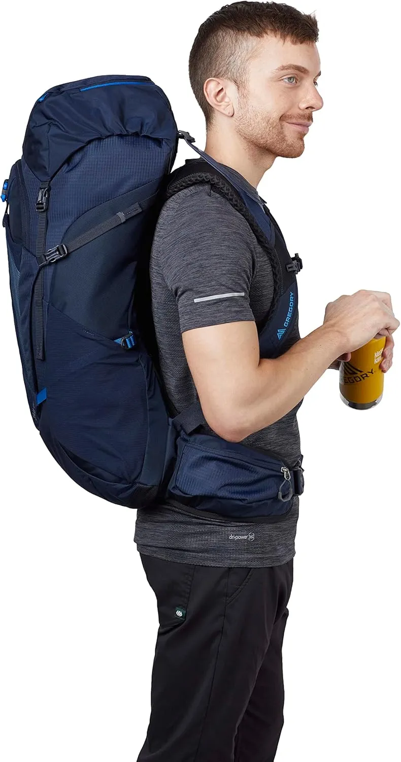 Gregory Zulu 45L Unisex Hiking/Backpacking Pack, Freefloat Hipbelt, Internal Hydration Sleeve For Water Bladder, (Reservoir Not Included), Medium/Large, Halo Blue