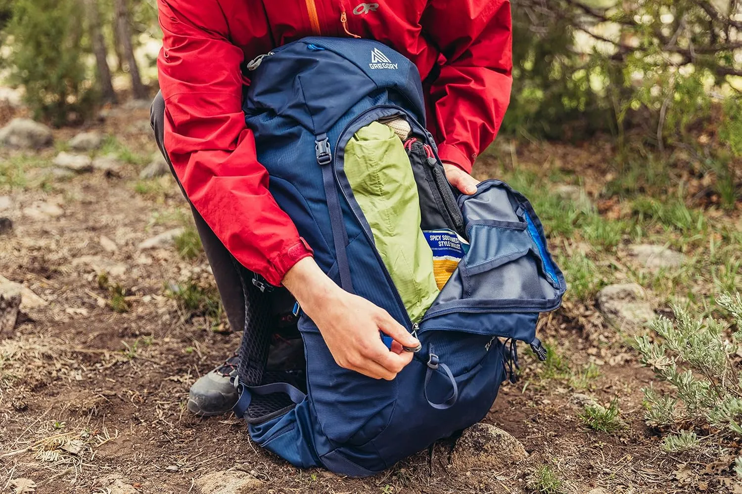 Gregory Zulu 45L Unisex Hiking/Backpacking Pack, Freefloat Hipbelt, Internal Hydration Sleeve For Water Bladder, (Reservoir Not Included), Medium/Large, Halo Blue