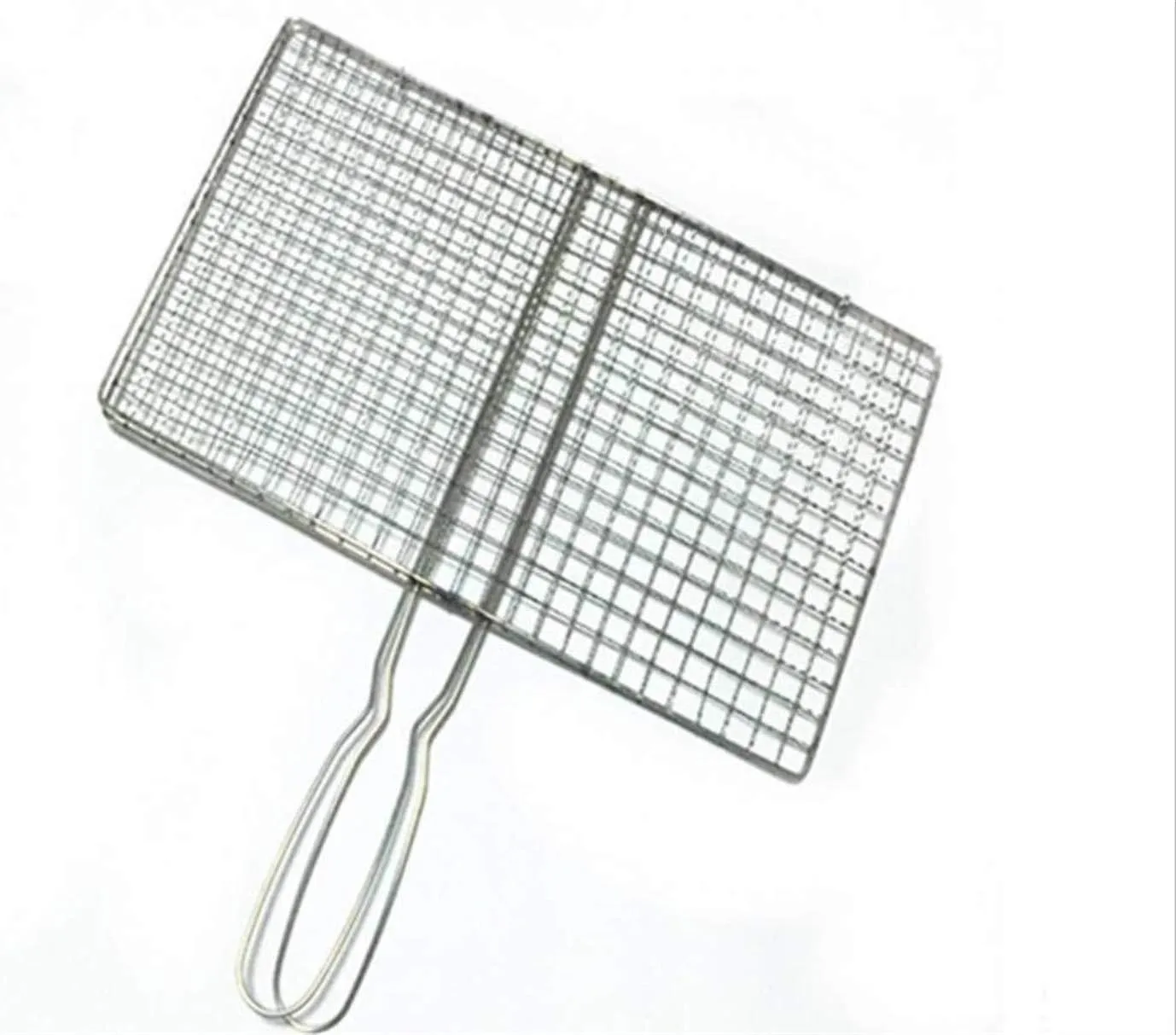 Grill Basket,BBQ Grill Rack, Barbecue mesh Clip,Grilled Fish Clip with Handle Bar Bar Net Clip Stainless Steel Barbecue Accessories Barbecue Tool, Charcoal